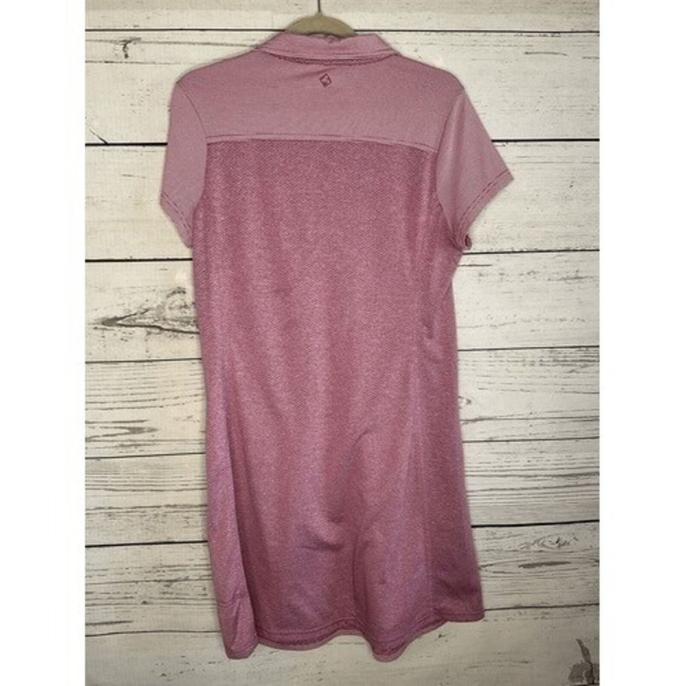 Prana Purple Striped Short Sleeve 1/2 Button Polo‎ Shirt Dress Women M China - Picture 4 of 8